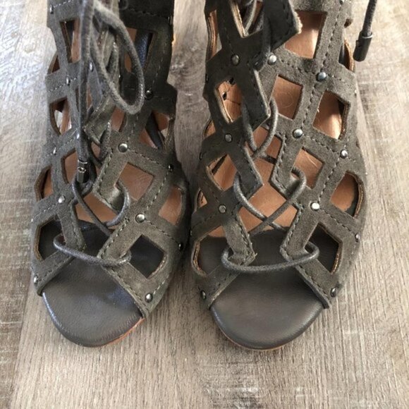 Joie Cayla Cutout Bootie Studded Caged Heels 36 - Picture 4 of 6